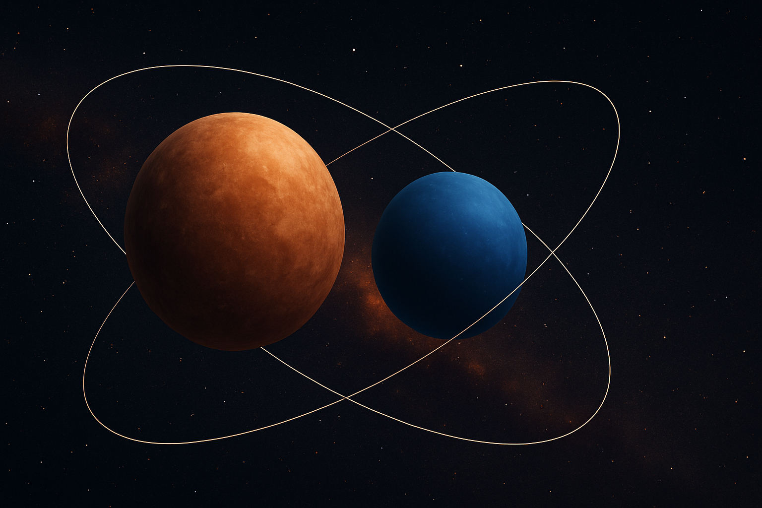 Due pianeti che danzano nel profondo dell’infinito